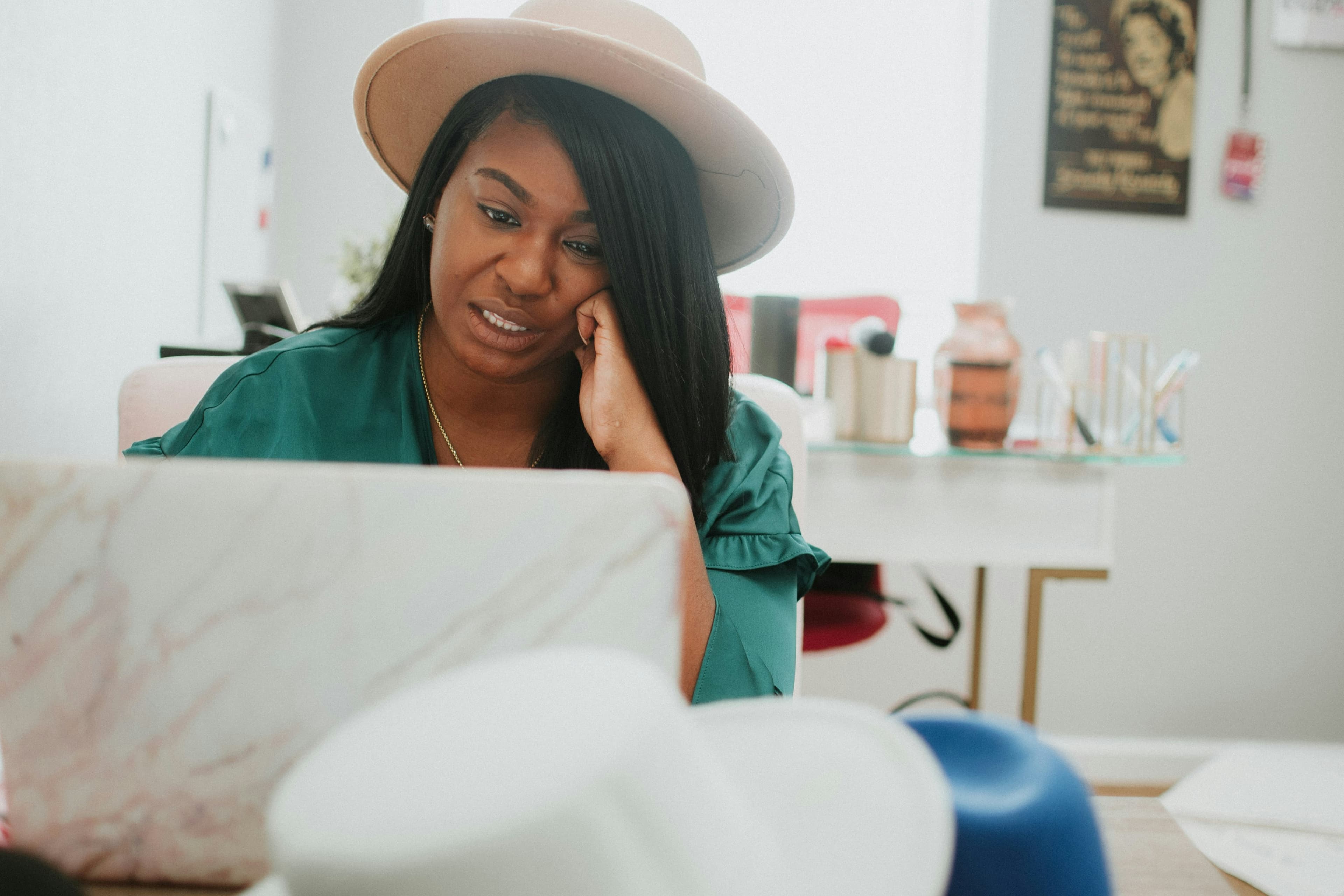 Woman working in creative space