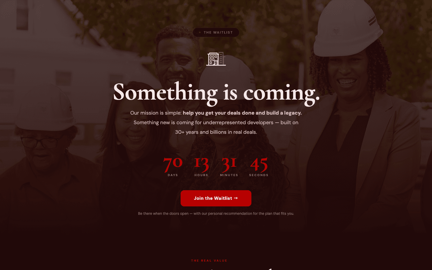 Ground Up — launch waitlist with countdown